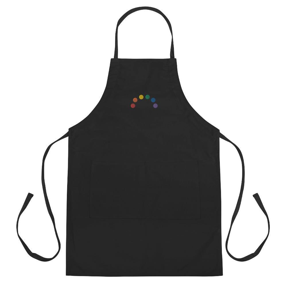 Embroidered Rainbow Apron - pridebanana - apron, embroidered, gay, kitchen, lesbian, love is love, minimalistic, pride, queers, rainbow