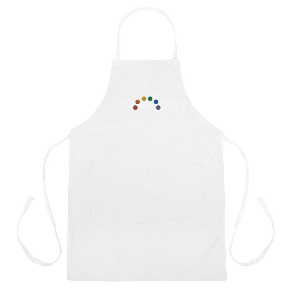 Embroidered Rainbow Apron - pridebanana - apron, embroidered, gay, kitchen, lesbian, love is love, minimalistic, pride, queers, rainbow