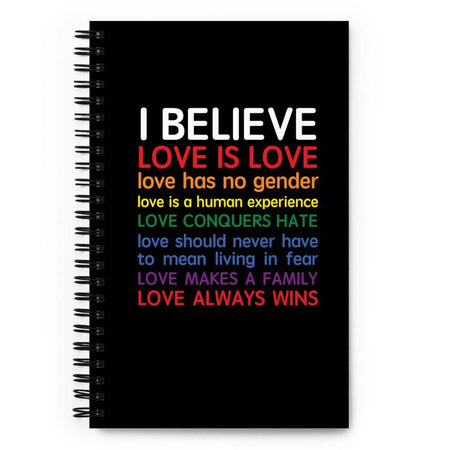 "Love is Love" Notebook - pridebanana - colorful, lesbian, lgbtqia+, love is love, minimalistic, notebook, pride, pride flag, queers, rainbow, stationary