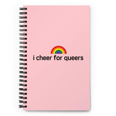 "Cheer for Queers" Notebook - pridebanana - ally, colorful, lgbtqia+, love is love, minimalistic, notebook, pride, pride flag, queers, rainbow, stationary