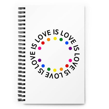 "Love is Love" Rainbow Notebook - pridebanana - lgbtqia+, love, love is love, minimalistic, notebook, pride, queer, queers, rainbow, stationary