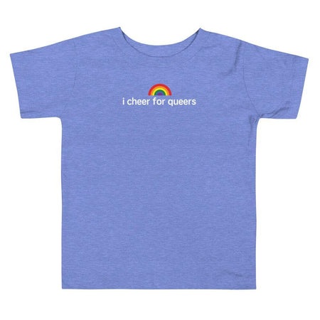 "Cheer for Queers" Toddler Tee - pridebanana - cheer, for, gay, lesbian, lgbtqia+, love is love, minimalistic, pride, queers, rainbow, toddler