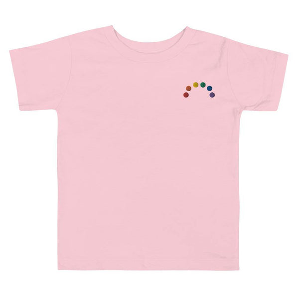 Embroidered Rainbow Toddler Tee - pridebanana - family, gay, kids, lesbian, lgbtqia+, love is love, minimalistic, pride, queers, rainbow, tee, toddler, youth