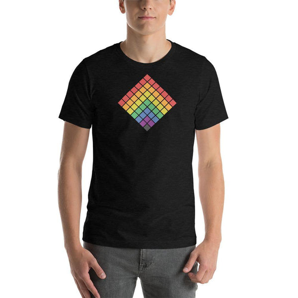 Cubed Rainbow Tee - pridebanana - ally, clean, colorful, cube, gay, lesbian, lgbtqia+, love is love, minimalism, minimalistic, pride, pride flag, queer, queers, rainbow, simple, trans