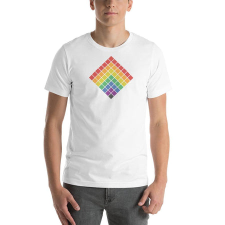 Cubed Rainbow Tee - pridebanana - ally, clean, colorful, cube, gay, lesbian, lgbtqia+, love is love, minimalism, minimalistic, pride, pride flag, queer, queers, rainbow, simple, trans
