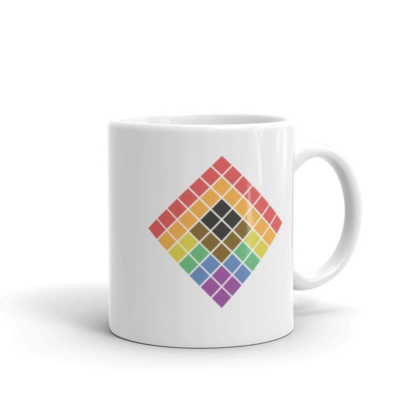 Cubed Rainbow Mug - pridebanana - coffee, colorful, cube, love is love, minimalistic, mug, pride, pride flag, queers, rainbow, trans