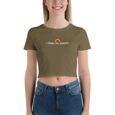 "Cheer for Queers" Crop Tee - pridebanana - apparel, crop, gay, lesbian, love, love is love, minimalistic, pride, pridewear, queer, queers, spring, summer, tee