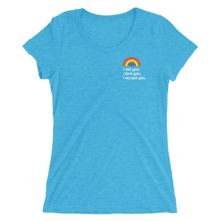 "I See You" Contoured Tee - pridebanana - ally, cheer for queers, i accept you, i love you, i see you, lesbian, lgbtqia+, love is love, minimalism, pride, queer, queers, womens clothing, womens fit