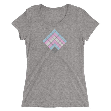 Cubed Trans Contoured Tee - pridebanana - ally, clean, colorful, cube, lgbtqia, love is love, minimalistic, pride, pride flag, queers, rainbow, trans, womens clothing, womens fit